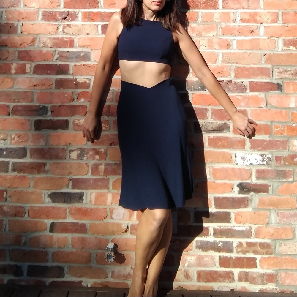 Reformation navy blue 2 piece